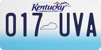KY license plate 017UVA