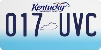 KY license plate 017UVC