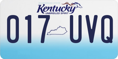KY license plate 017UVQ
