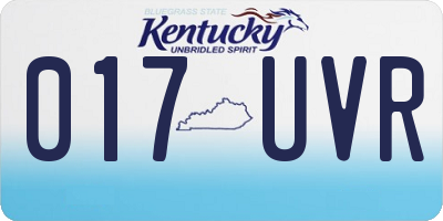KY license plate 017UVR