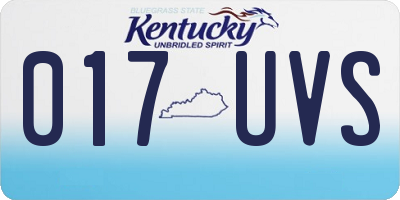KY license plate 017UVS