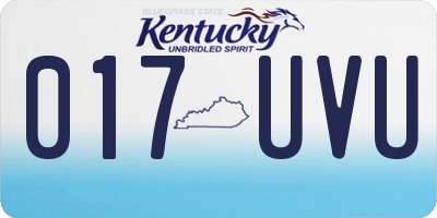 KY license plate 017UVU