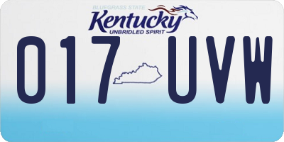 KY license plate 017UVW