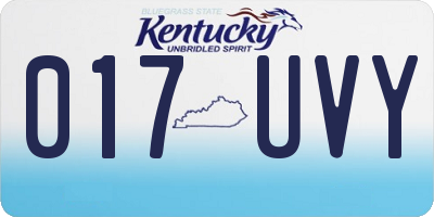 KY license plate 017UVY