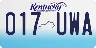 KY license plate 017UWA