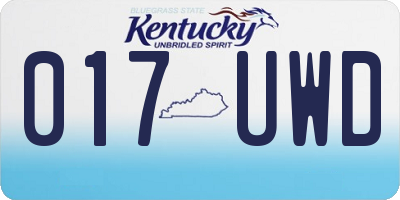 KY license plate 017UWD