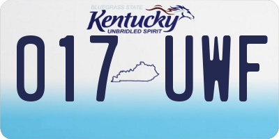 KY license plate 017UWF