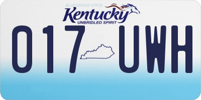 KY license plate 017UWH