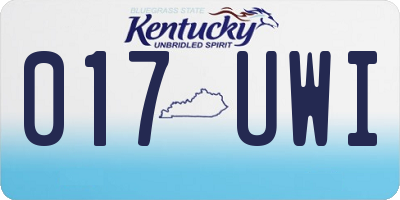 KY license plate 017UWI