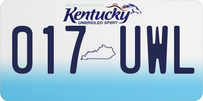KY license plate 017UWL