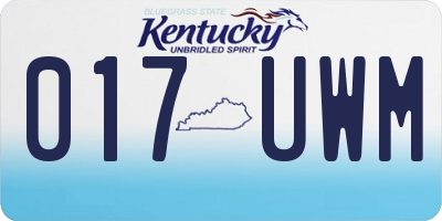 KY license plate 017UWM