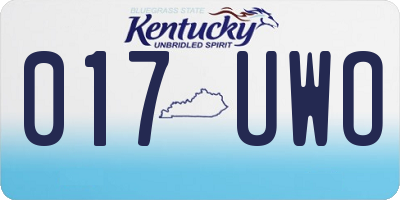 KY license plate 017UWO