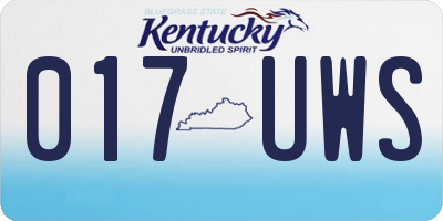 KY license plate 017UWS