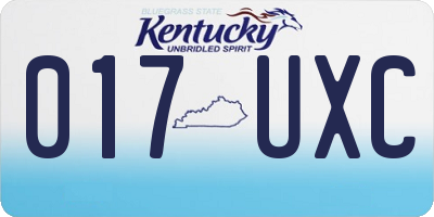 KY license plate 017UXC