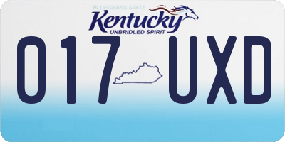 KY license plate 017UXD