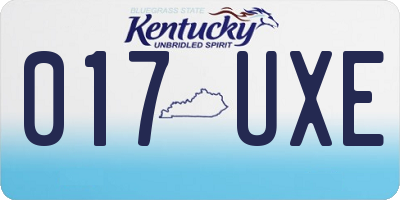 KY license plate 017UXE