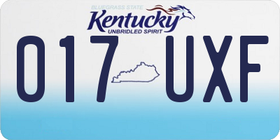 KY license plate 017UXF