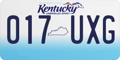 KY license plate 017UXG