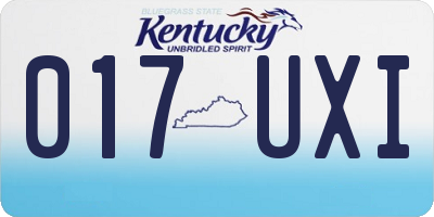 KY license plate 017UXI