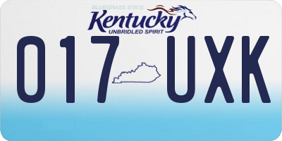 KY license plate 017UXK