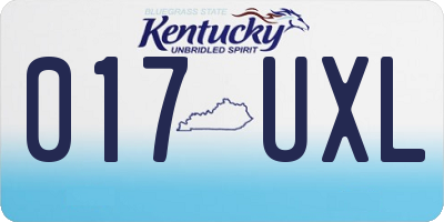 KY license plate 017UXL