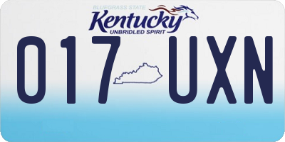 KY license plate 017UXN