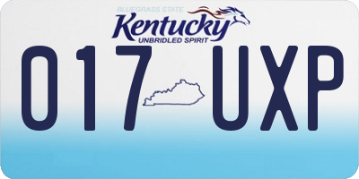 KY license plate 017UXP