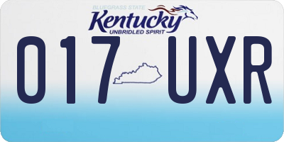 KY license plate 017UXR