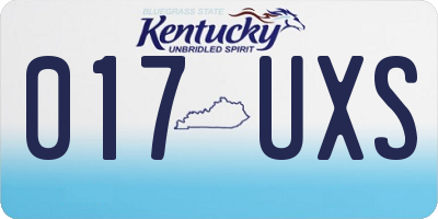 KY license plate 017UXS