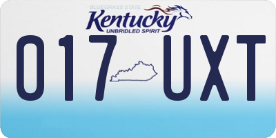 KY license plate 017UXT