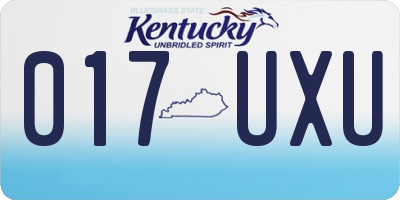 KY license plate 017UXU