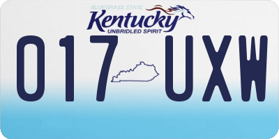 KY license plate 017UXW