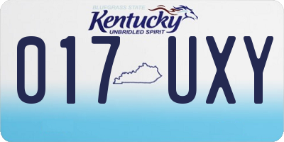 KY license plate 017UXY