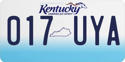 KY license plate 017UYA