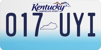KY license plate 017UYI