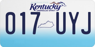 KY license plate 017UYJ