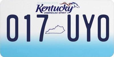 KY license plate 017UYO