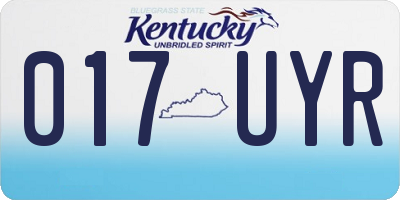 KY license plate 017UYR