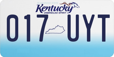 KY license plate 017UYT