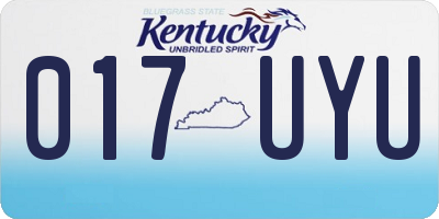 KY license plate 017UYU