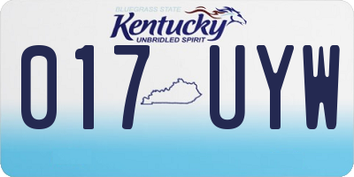 KY license plate 017UYW