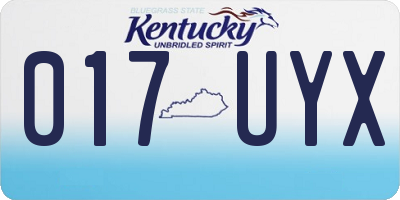 KY license plate 017UYX
