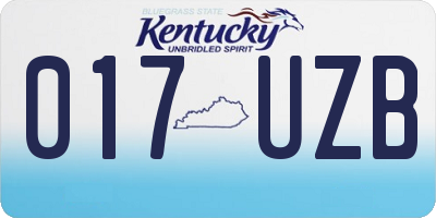 KY license plate 017UZB