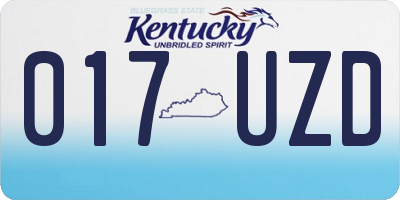 KY license plate 017UZD