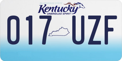 KY license plate 017UZF