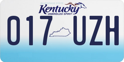 KY license plate 017UZH