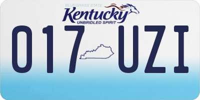 KY license plate 017UZI