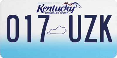 KY license plate 017UZK