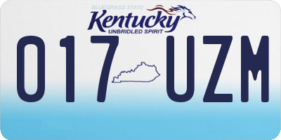 KY license plate 017UZM