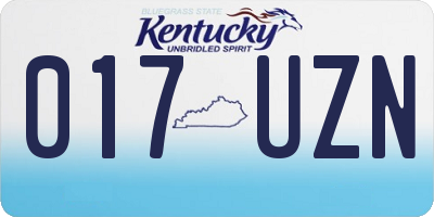 KY license plate 017UZN